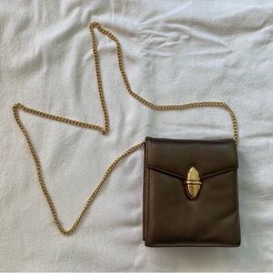 Susan Gail Brown Crossbody Bag with Gold Chain
